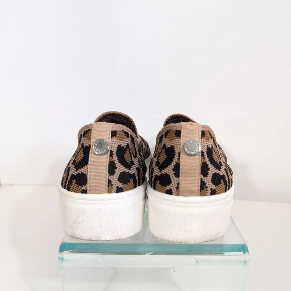 Steve Madden Platform Sneakers sz 9 Women Animal Print Shoes Slip on knit mailer - Picture 9 of 10